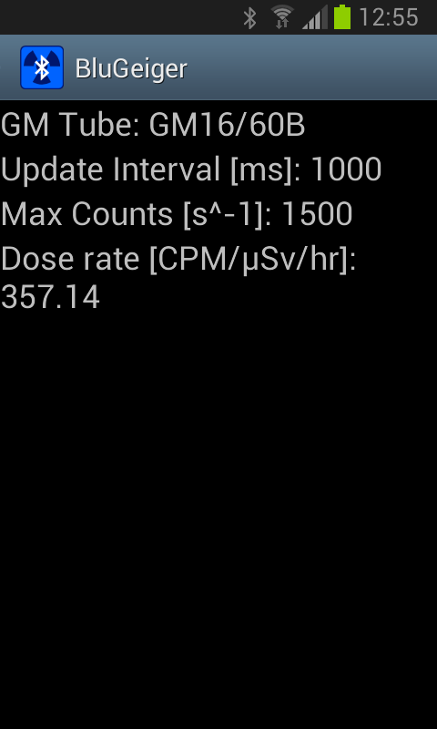 GM tube stats view.